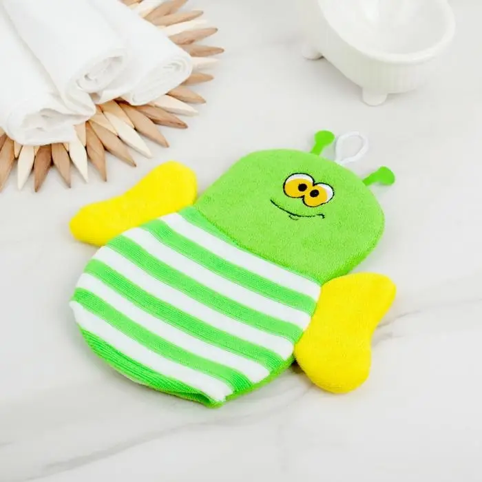 Мочалка-варежка детская для купания Доляна &laquo;Пчёлка&raquo;, цвет МИКС