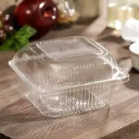 Контейнер одноразовый с неразъёмной крышкой ИП-9 А, пластик, 350 мл, 13&times;13&times;7.5 см, прозрачный