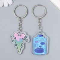 Брелок акрил "Мороженое в рожке/Бутыль" МИКС 3,8х5,2 см