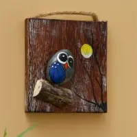 Панно "Воробушек" дерево 10х10х2,5 см