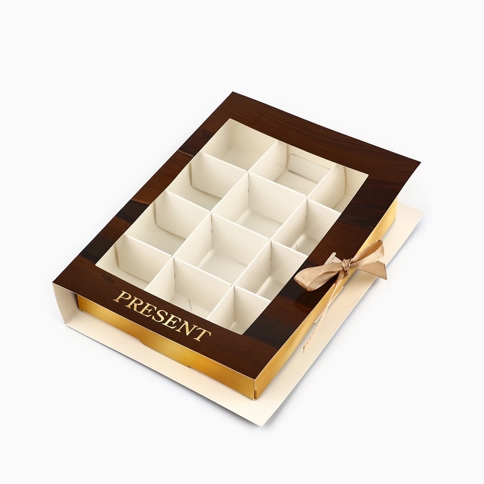 Коробка под 12 конфет с ячейками &laquo;Дерево&raquo; 18.5 х 13.5 х 3.5 см