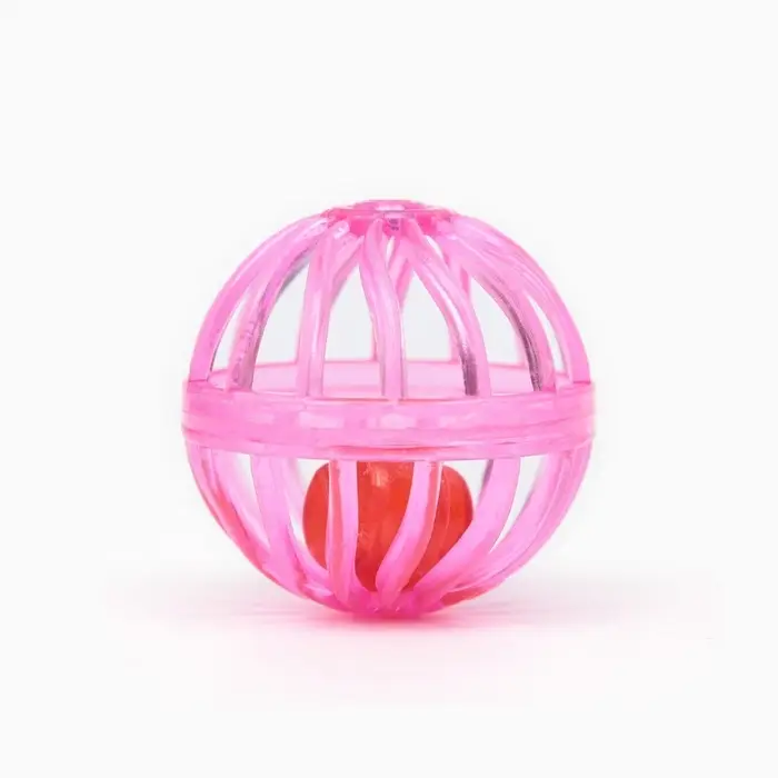 Шарик для кошек "Завитушки", 4 см, фасовка в коробку по 50 шт, микс цветов