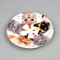 Тарелка Котики фотографичные 17см 6шт/G