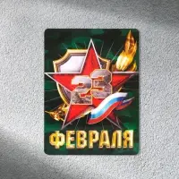 Магнит полимерный &laquo;23 февраля&raquo;, 6 х 8 см