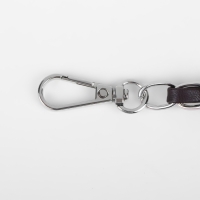 Цепочка с искусственной кожей для сумки, с карабинами, 10 &times; 15 мм, 118 &plusmn; 3 см, цвет серебряный/коричневый