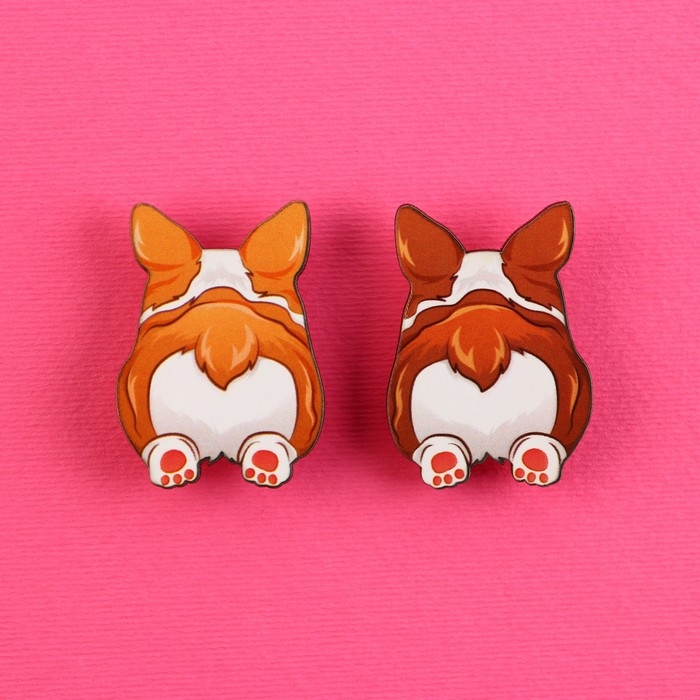 Значки деревянные, неразлучники &laquo;Одно приключение&raquo;, 2 шт., 8 х 12 см.