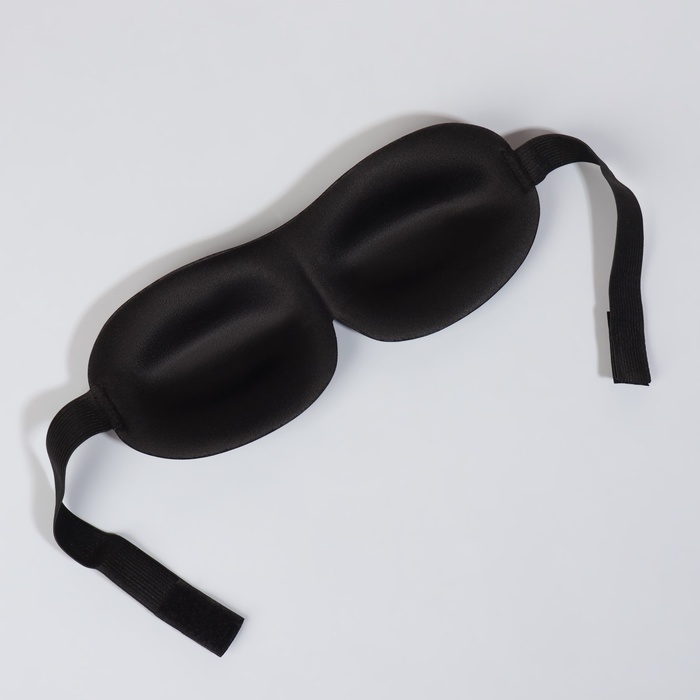 Маска для сна 3D, на липучке, 22,5 &times; 9 см, цвет чёрный