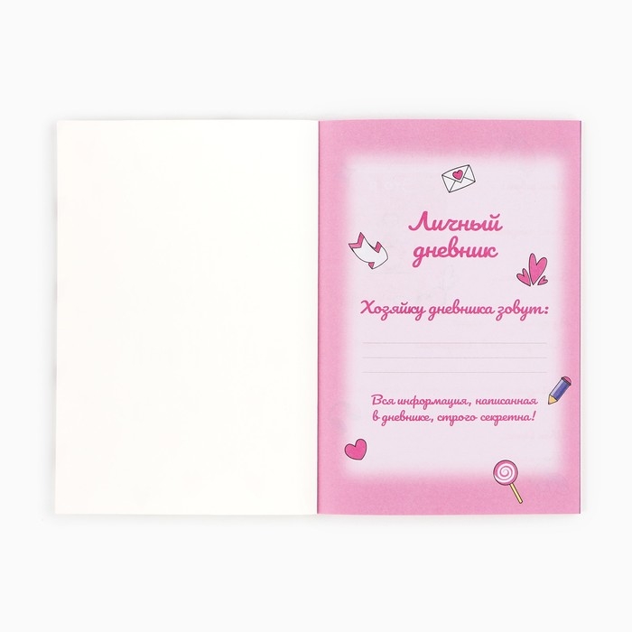 Личный дневник для девочки А5, 50 л. &laquo;Мой личный дневник. Котик&raquo;