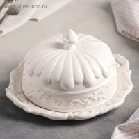 Блюдо керамическое с крышкой &laquo;Винтаж&raquo;, 24,5&times;22&times;13 см, цвет белый