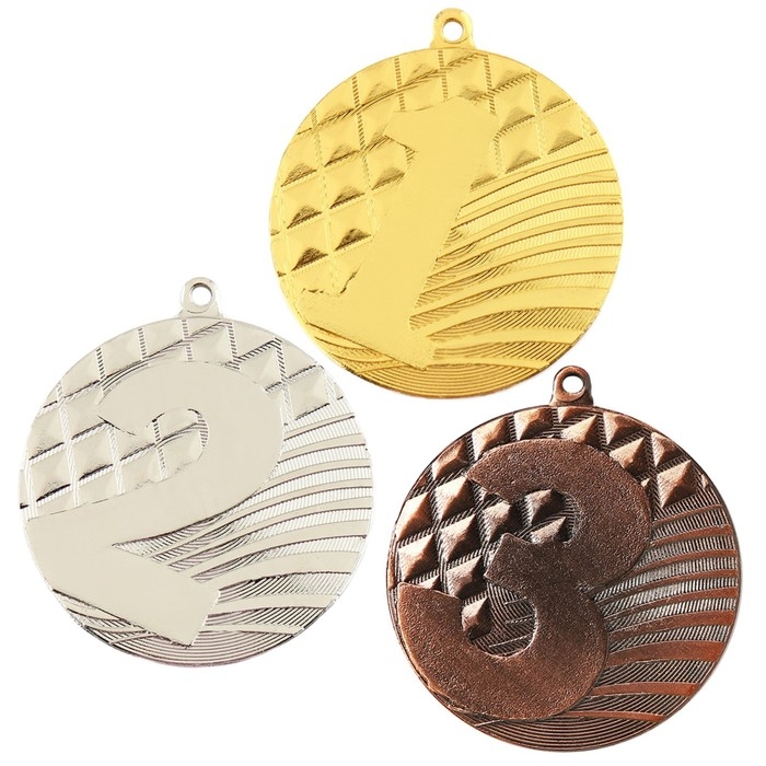 Медаль призовая 002, d= 5см. 3 место. Цвет бронза. Без ленты