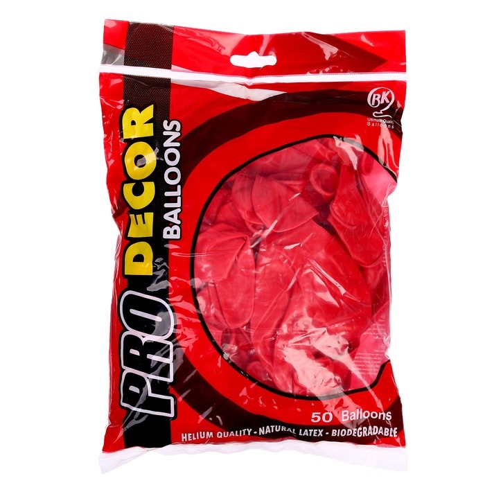 Шар латексный 12" &laquo;Сердце&raquo; цвет красный, набор 50 шт.