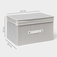 Короб стеллажный для хранения с крышкой LaDо́m, 40&times;30&times;25 см, цвет серый