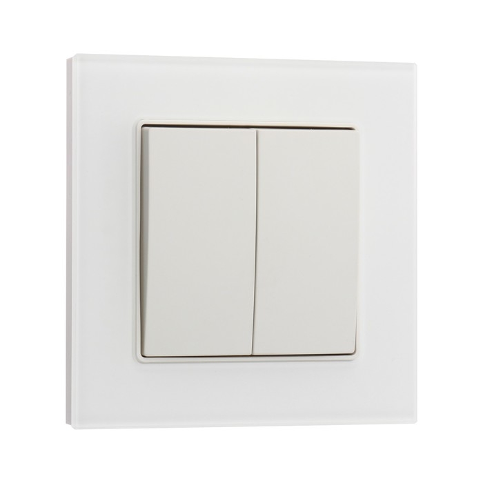Выключатель TOT Matte Glass, 10 А, 2 кл., скрытый, стекло, белый