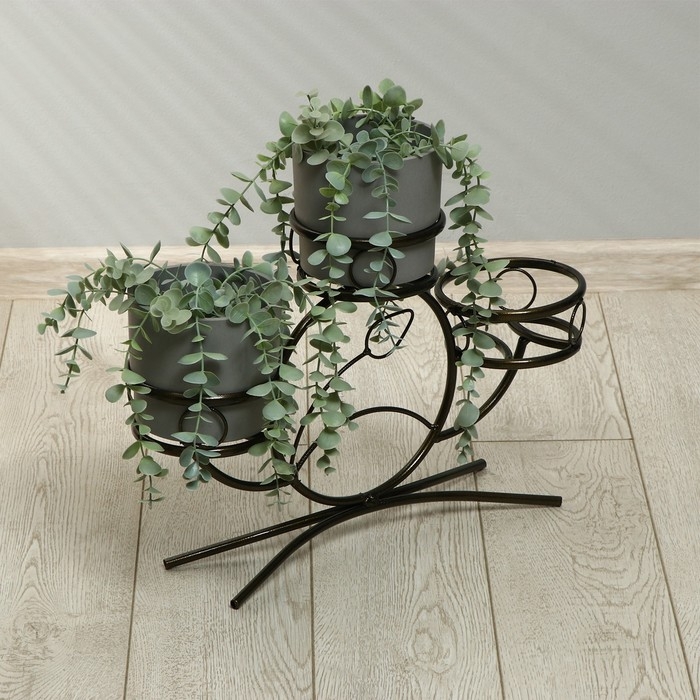 Подставка для цветов, напольная, на 3 горшка, d = 14 см, бронзовая, &laquo;Камелия&raquo;