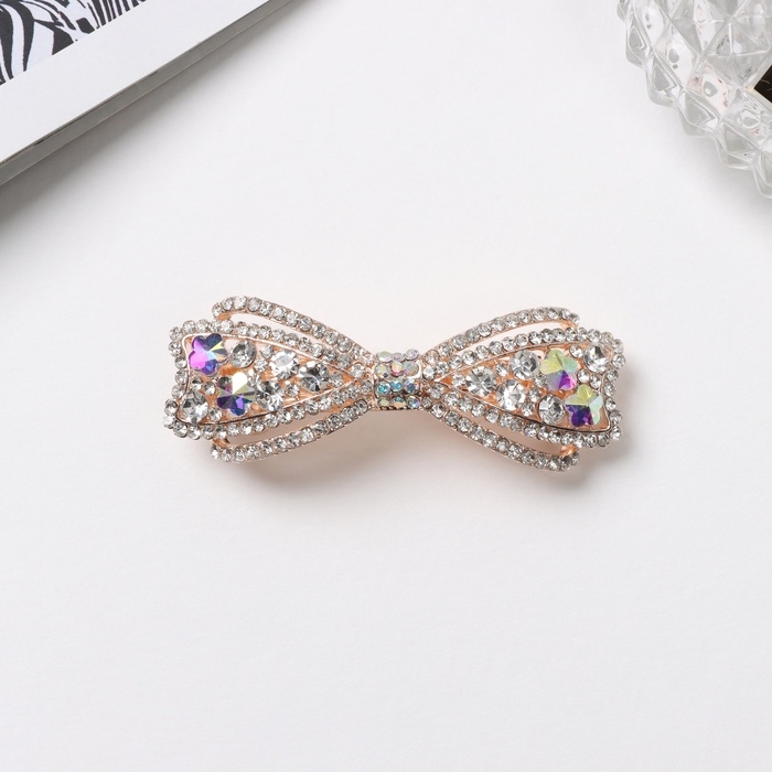 Заколка-автомат для волос "Патриция элит" бант, 6,5 см, золото