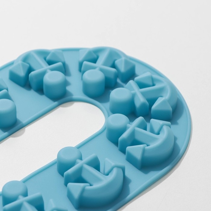 Форма для шоколада Доляна &laquo;Якорь&raquo;, силикон, 20,5&times;13,5&times;1 см, 10 ячеек, цвет МИКС