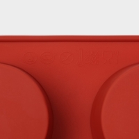 Форма для выпечки Доляна &laquo;Фигуры.Круг&raquo;, 29&times;17&times;2.7 см, 8 ячеек (5.8&times;2.7 см), силикон, коричневая