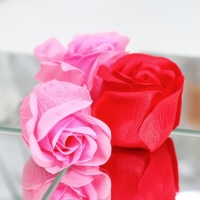Мыльные розочки, розовые и красные, набор 4 шт.