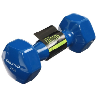 Гантель виниловая ONLYTOP, 2 кг, цвета МИКС