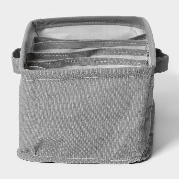 Органайзер для хранения белья LaDо́m, 6 ячеек, 32&times;17&times;12 см, цвет серый