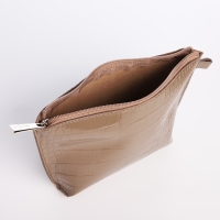 Сумка женская на молнии, с косметичкой, цвет капучино