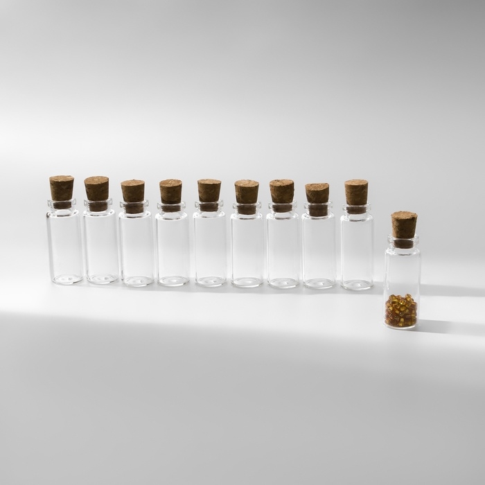 Баночки для хранения бисера, d = 1,2 &times; 3 см, 10 шт