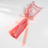 Букет из мыльных лепестков "Роза в шарике" розовый 8,5х8,5х36 см