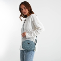 Сумка женская кросс-боди на молнии, цвет серо-голубой