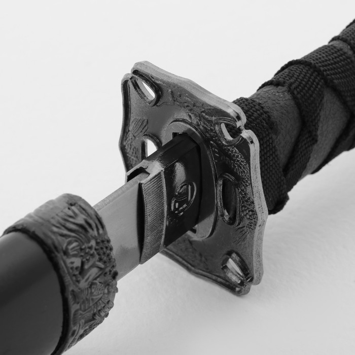 Сув. изделие катаны 2в1 на подставке, ножны дерево, черные глянец 78/103 см