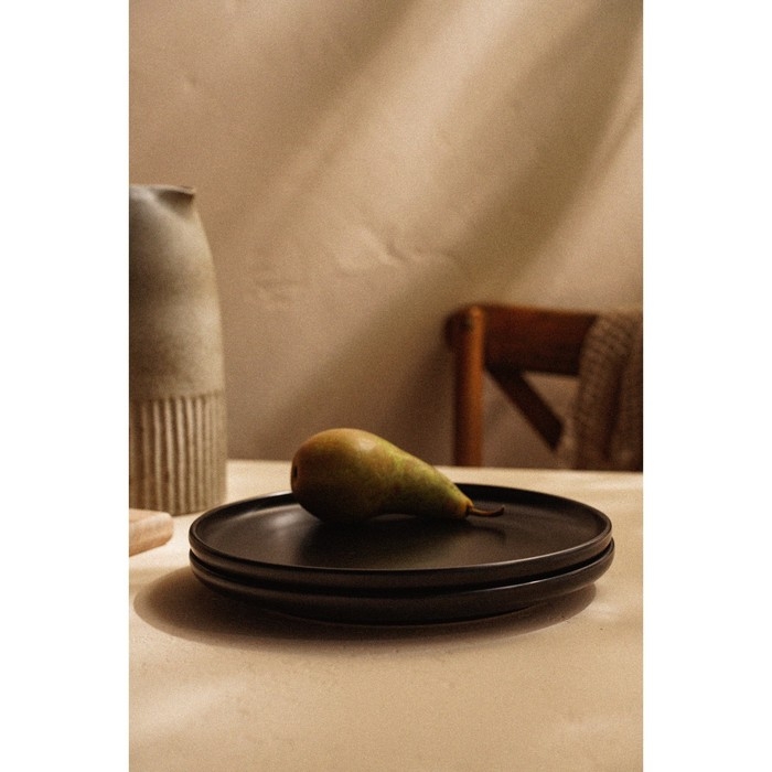 Набор фарфоровых тарелок SL Home &laquo;Дарк&raquo;, d=25,5 см, цвет чёрный