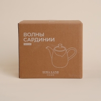 Чайник заварочный фарфоровый SL Home &laquo;Волны Сардинии&raquo;, 1,3 л, 23&times;12,5&times;18,4 см, цвет бежевый