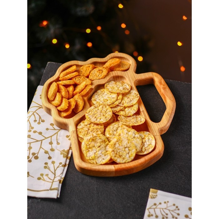 Подарочный набор деревянной посуды Adelica &laquo;Пивная кружка&raquo;, блюдо для подачи, открывашка для бутылок, 25&times;22&times;1,8 см, 12&times;5&times;1,8 см, берёза