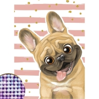 Алмазная мозаика с частичным заполнением на холсте &laquo;Щенок&raquo;, 15 х 21 см