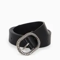 Ремень жен 05-01-02-01, Июнь2511, 2,9*0,3*110 см, винт, пряж металл, 1 прокол, черный