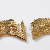 Серьги висячие со стразами &laquo;Вечное сияние&raquo; лесенка, цвет белый в золоте