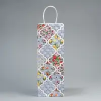 Пакет подарочный под бутылку, упаковка, &laquo;Праздничный&raquo;, белый крафт, 13 х 36 х 10 см