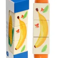 Кубики деревянные на оси  &laquo;Овощи&raquo; , 3 кубика