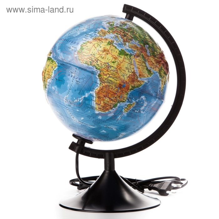 Глoбус физический рельефный &laquo;Классик&raquo;, диаметр 210 мм, с подсветкой