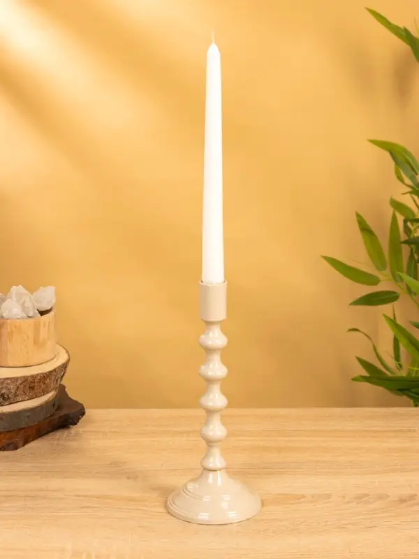 Подсвечник "Кремовый" 10х10х31 см, алюминий