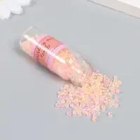 Бисер 8/0 в бутылочке "Полупрозрачный с цв.серединой. Лето" светится под УФ 20 гр 6х2х2 см