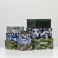 Набор коробок 10 в 1 "Милитари 2", 25,5 х 25,5 х 13 - 7 х 7 х 4 см