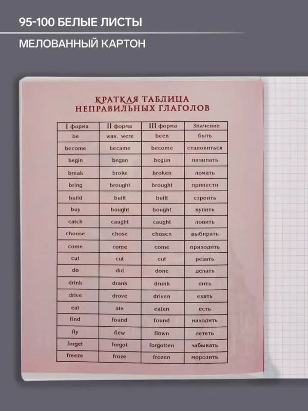 Тетрадь предметная 48 листов в клетку Calligrata, &laquo;Футбол. Английский язык&raquo;, обложка мелованный картон