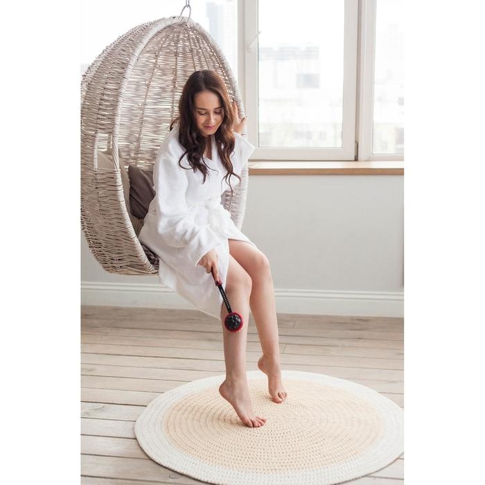 Массажёр-чесалка &laquo;Отдых&raquo;, двусторонний, универсальный, 35 &times; 6 &times; 8 см, цвет красный/чёрный