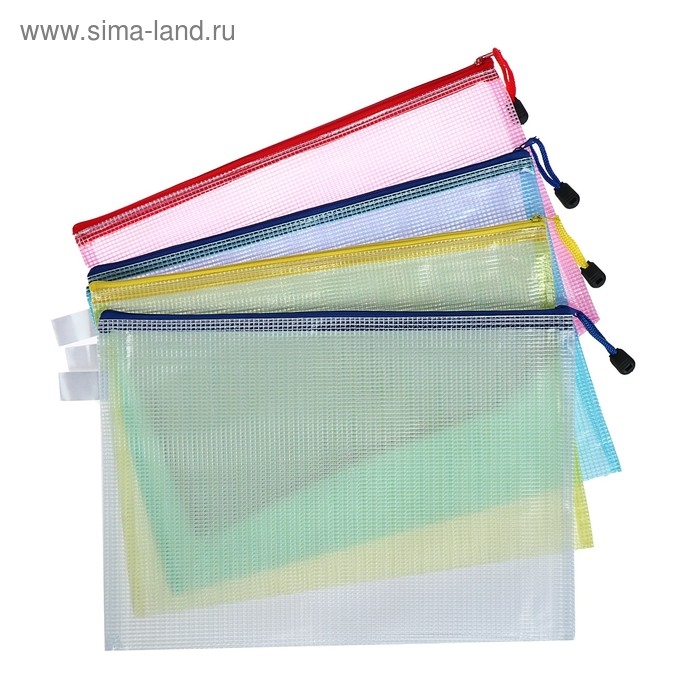 Папка-конверт на молнии А4, Calligrata Папка-конверт на молнии А4, Calligrata "Клеточка", МИКС