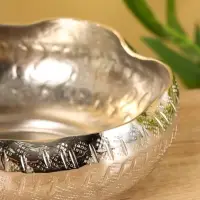 Салатник с волнистыми краями, алюминий 20х20х7,5 см