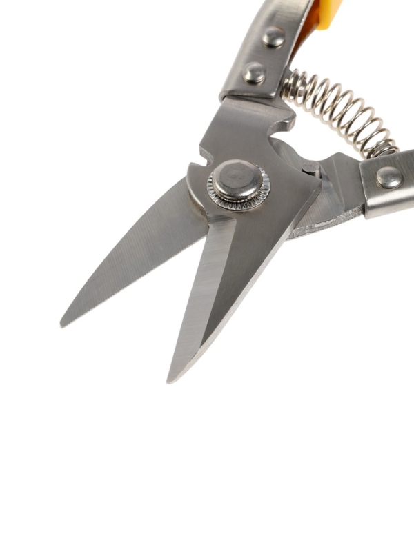 Ножницы по металлу ТУНДРА, авторазжим, пластиковые рукоятки, правый рез, 225 мм