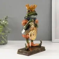 Сувенир полистоун с часами "Жабий король" 25х15,3х8 см