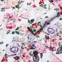 Бумага упаковочная глянцевая двусторонняя &laquo;Букет&raquo;, 100&times;70 см