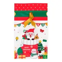 Пакет полиэтиленовый подарочный, с завязками "Новогодний носок", 15х23см.