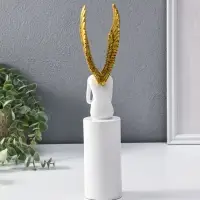 Сувенир полистоун "Ангел" белый с золотом 6х8,3х31 см